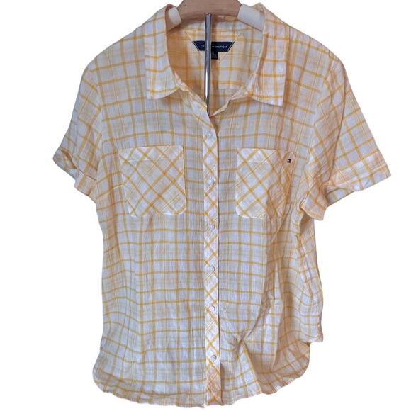 Tommy Hilfiger Tops - Tommy Hilfiger Creamy Butter Yellow Oversized Preppy Coastal Grandma Women XL